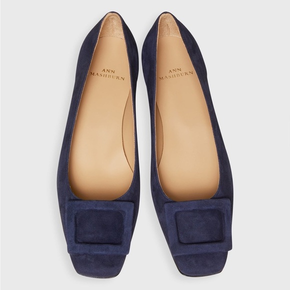 ANN MASHBURN Shoes - Women’s ANN MASHBURN navy blue suede buckle flats- Size 35
